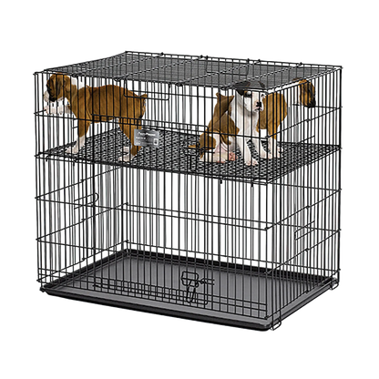 Midwest® Puppy Playpen,"Black wire playpen with raised mesh floor and bottom tray"
