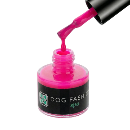 Non-toxic Nail Polish,"Open nail polish bottle with bright pink brush"