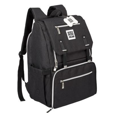 Ultimate Week Away Backpack,"Black backpack with flap closure and front zip pocket"