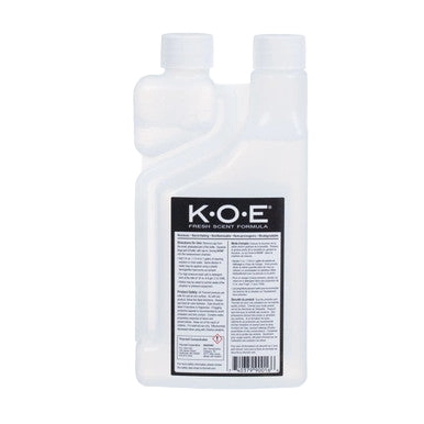KOE® Kennel Odor Eliminator,"Clear dual-neck bottle with front label"