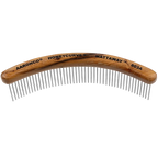 Aaronco 7"" HoneyCurve Mattaway Comb","Curved wooden-handled comb with long metal teeth"