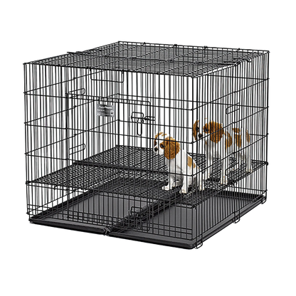 Midwest® Puppy Playpen,"Black wire playpen with floor grate and bottom tray"