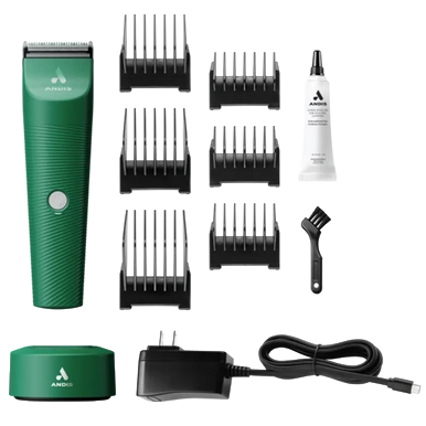 Vida Green Cordless Clipper by Andis,"Green cordless clipper with guard combs, charger, blade oil, and cleaning brush"