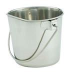 Flat-sided Pails without Hooks,"Metal pail with flat side and wire handle"