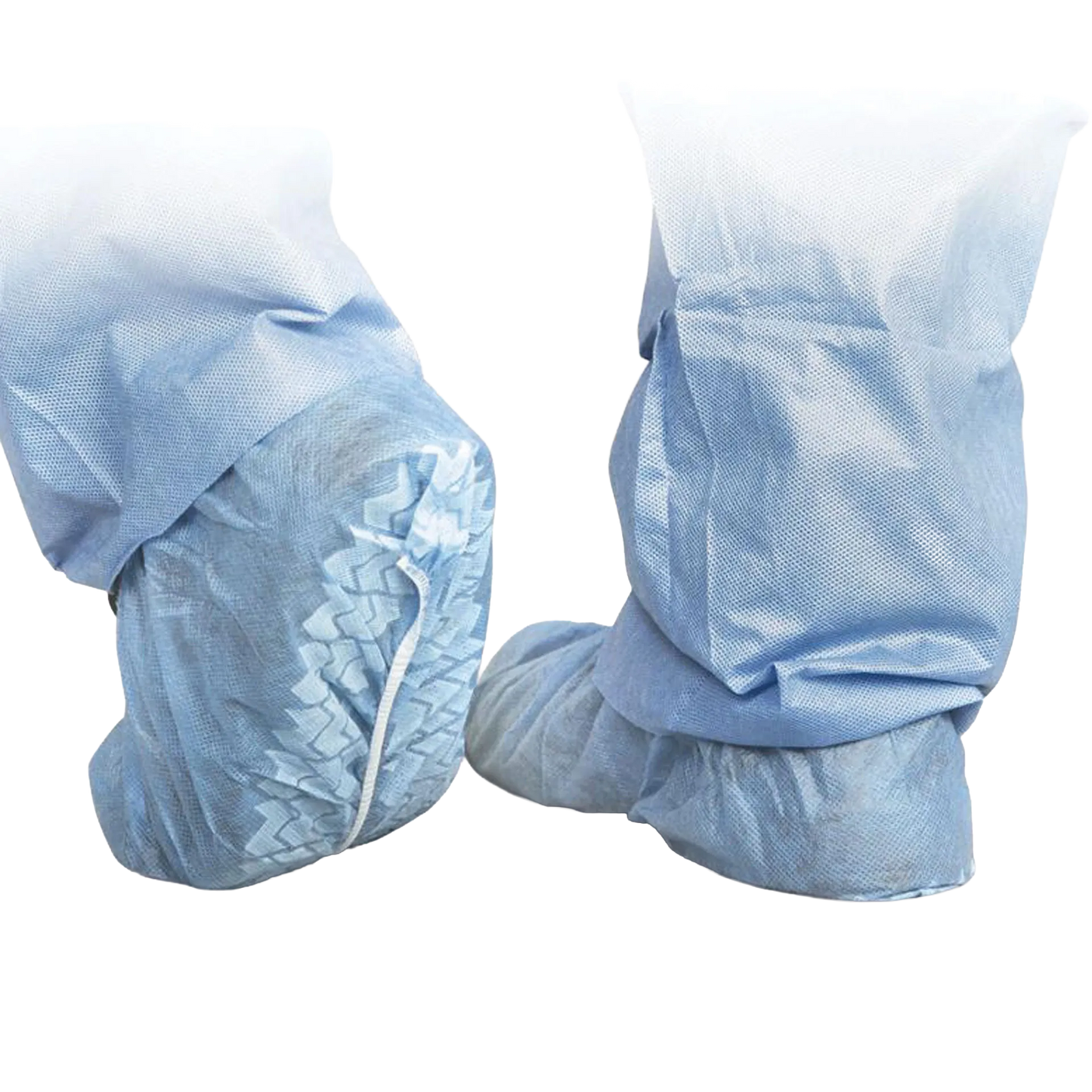 Spunbonded Polypropylene Nonskid Shoe Covers,"Blue shoe covers with treaded nonskid soles"