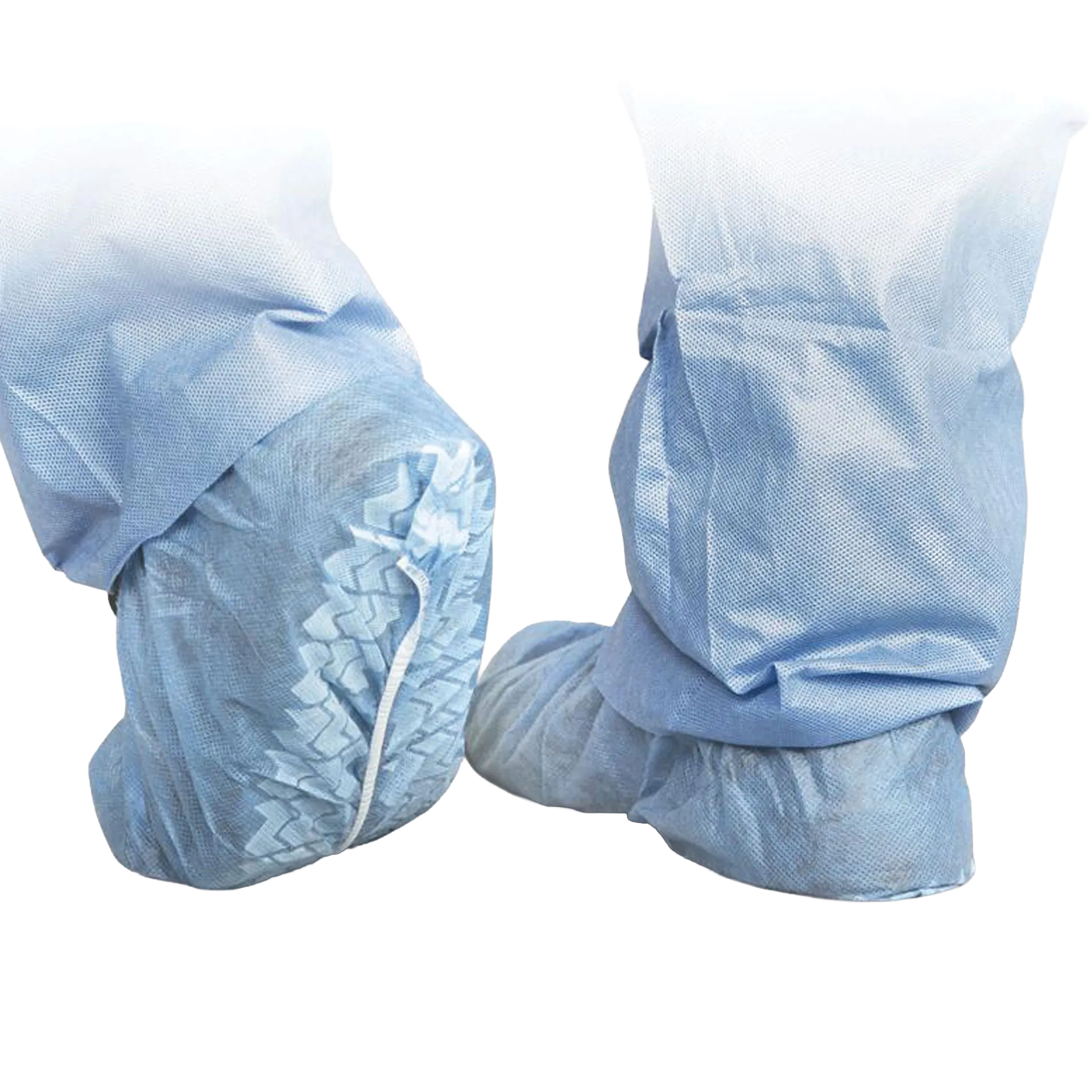 Spunbonded Polypropylene Nonskid Shoe Covers,"Blue shoe covers with treaded nonskid soles"