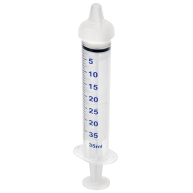 Puppywamer Latchons Syringe Nipple Feeders,"Clear feeding syringe with nipple tip and blue measurement markings"