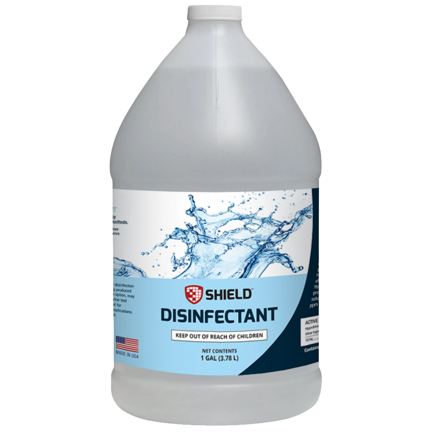 Daily Multipurpose Disinfectant by Shield,"One-gallon bottle with white cap and blue wraparound label"