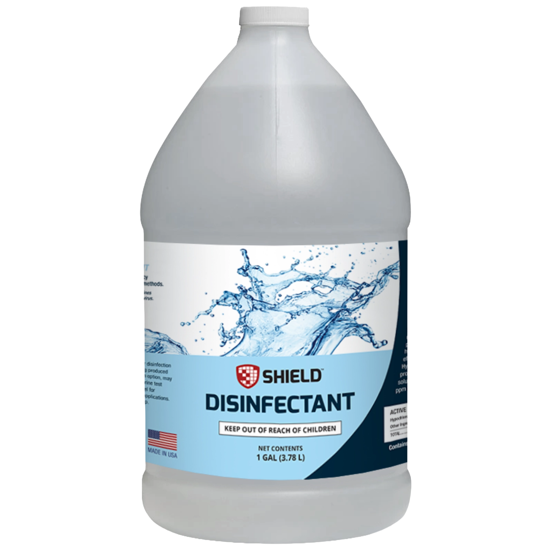 Daily Multipurpose Disinfectant by Shield,"One-gallon bottle with white cap and blue wraparound label"