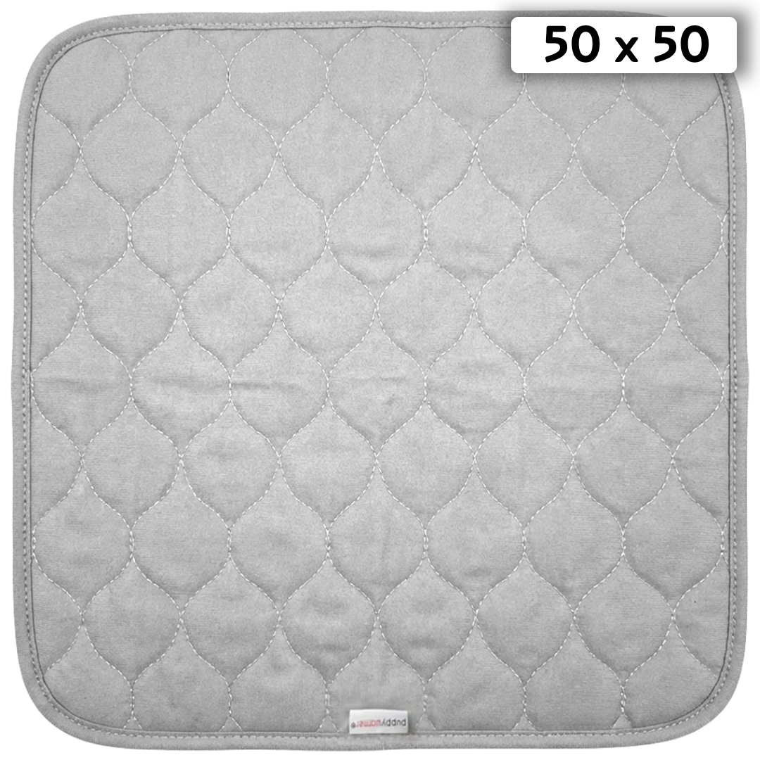 Puppywarmer Whelping Box Pad,"Gray quilted square pad with rounded corners"