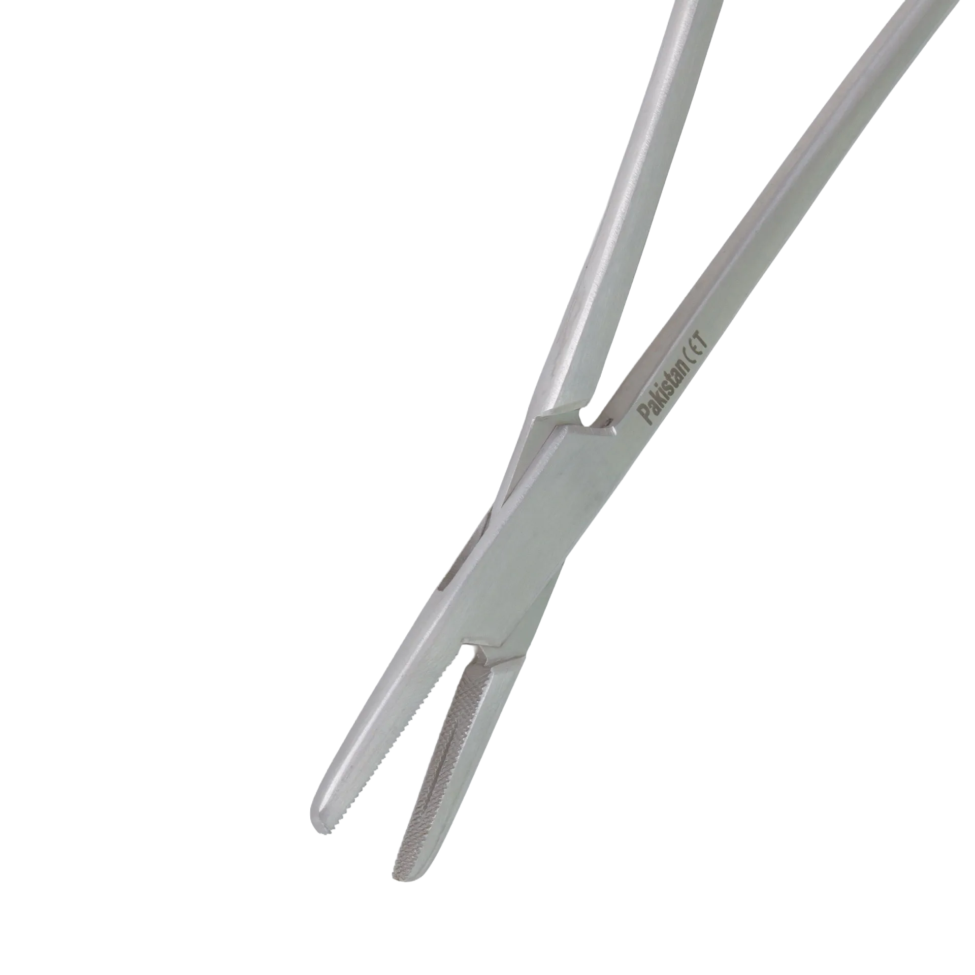 Metal Forceps,"Close-up of stainless steel forceps with serrated tips"