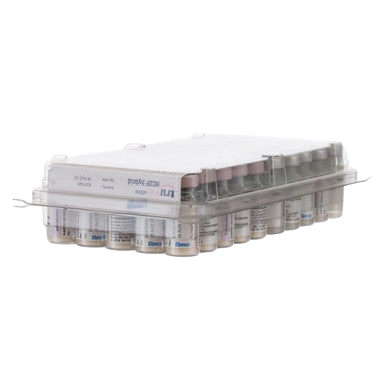 TruFel™ Ultra HC2P Hybrid (Ultra Hybrid FVRCP),"Tray of small vaccine vials with pink caps"