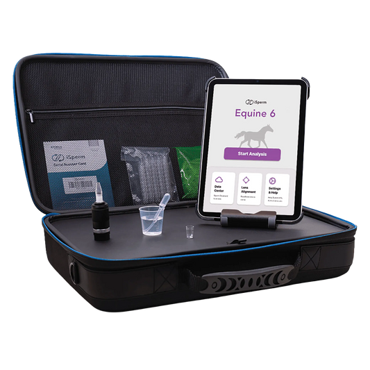 iSperm Semen Analyzer,"Open carrying case with tablet, vial, cup, and pipette"