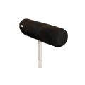 Single Leg Hydraulic Equine Breeding Phantom,"Black padded cylindrical mount on single metal leg"