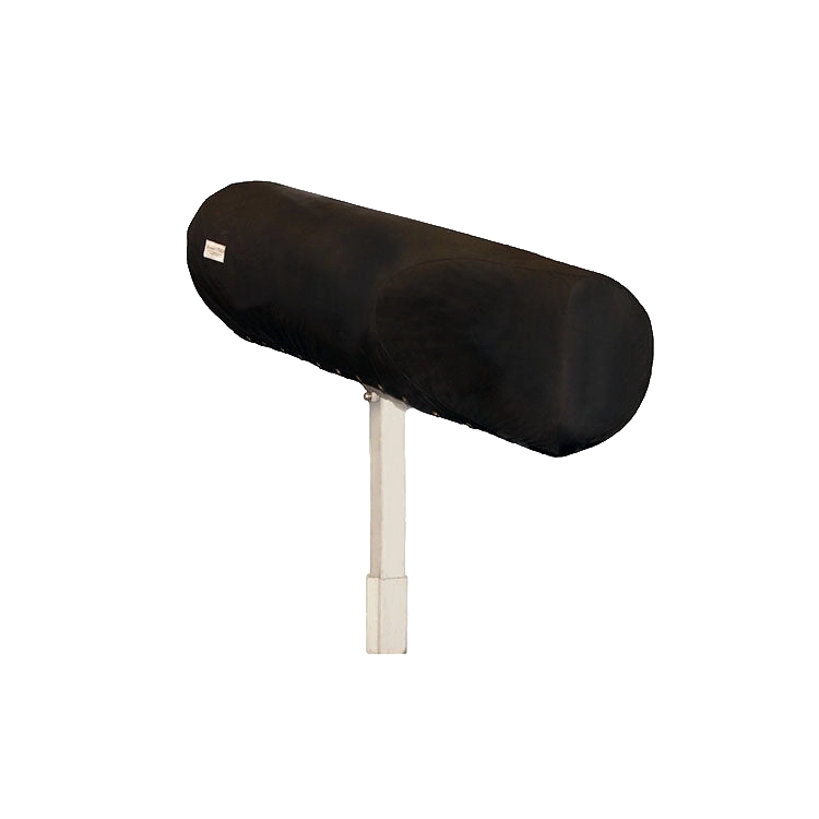 Single Leg Hydraulic Equine Breeding Phantom,"Black padded cylindrical mount on single metal leg"