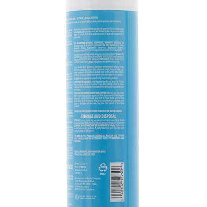 Andis® Cool Care Plus®,"Back view of blue aerosol can with barcode"