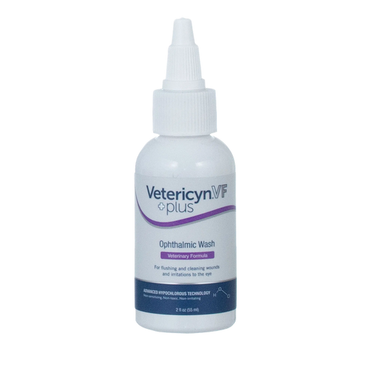 Vetericyn® VF Plus Ophthalmic Wash,"White bottle with pointed nozzle cap"