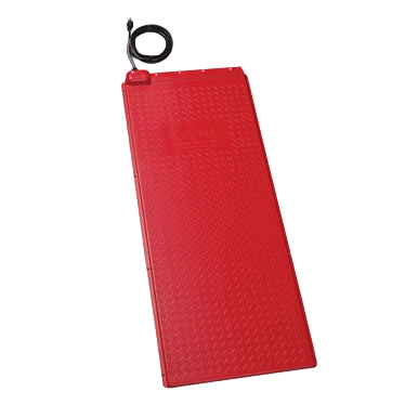 Pet Heat Mat with Rheostat,"Red rectangular heat mat with attached control dial"