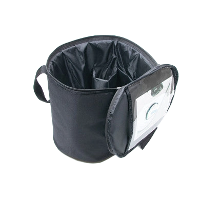 Flexineb® System Storage Case,"Open black storage case with clear front pocket"