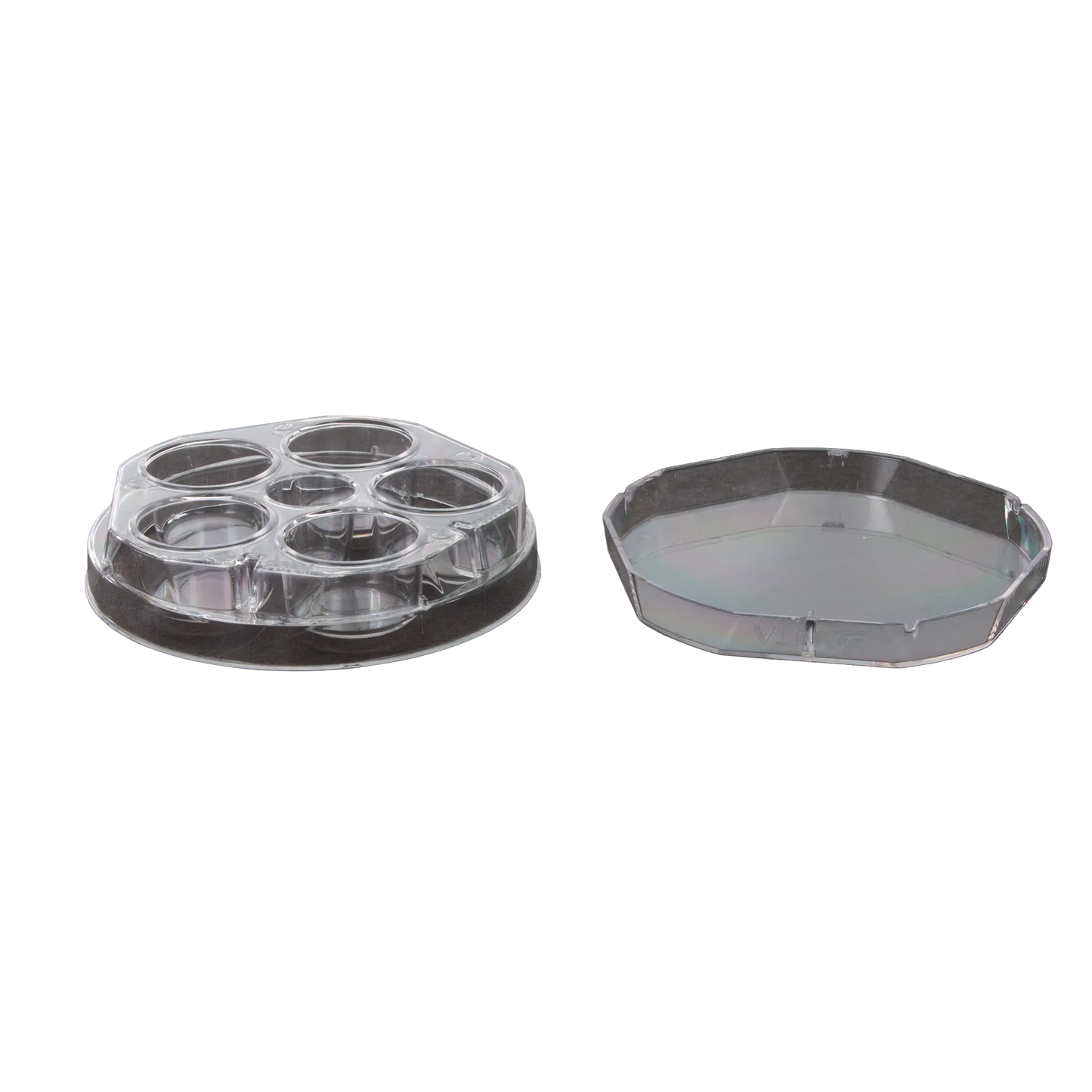 WTA 5 WELL DISHES,"Clear 5-well dish with separate lid"