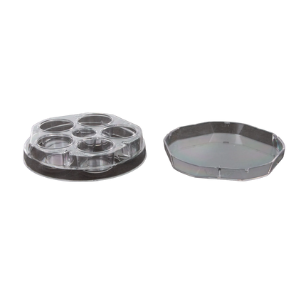 WTA 5 WELL DISHES,"Clear 5-well dish with separate lid"