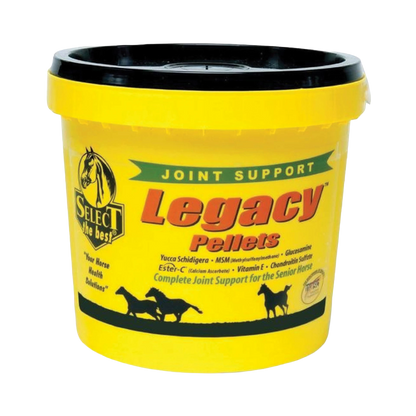 Legacy Joint Support for Senior Horses,"Yellow supplement tub with black lid"
