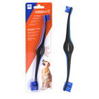 BrushMate Premium Toothbrush,"Packaged dual-ended pet toothbrush with loose brush beside it"