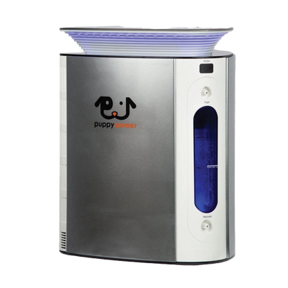 Puppywarmer® Oxygen Concentrator,"Silver concentrator unit with blue front reservoir window"