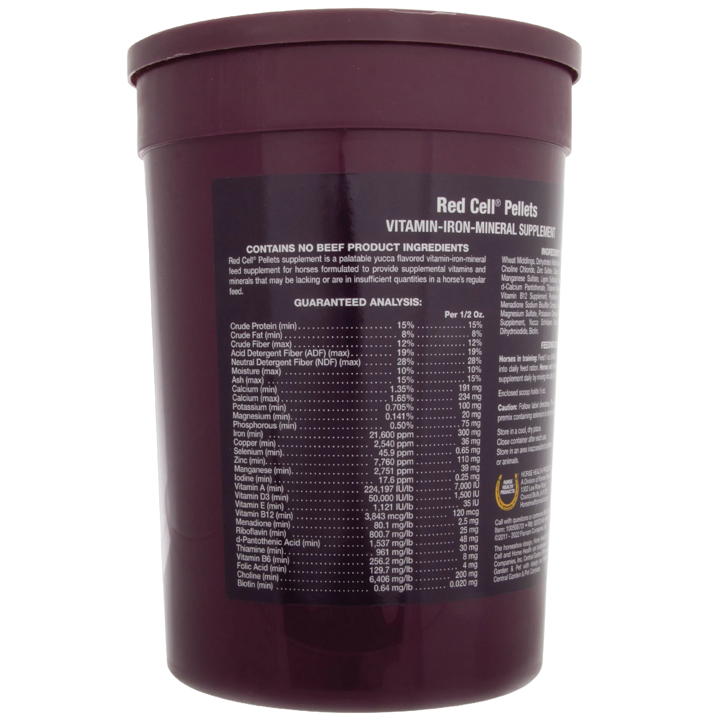 Red Cell®,"Large maroon plastic tub with lid and side label"