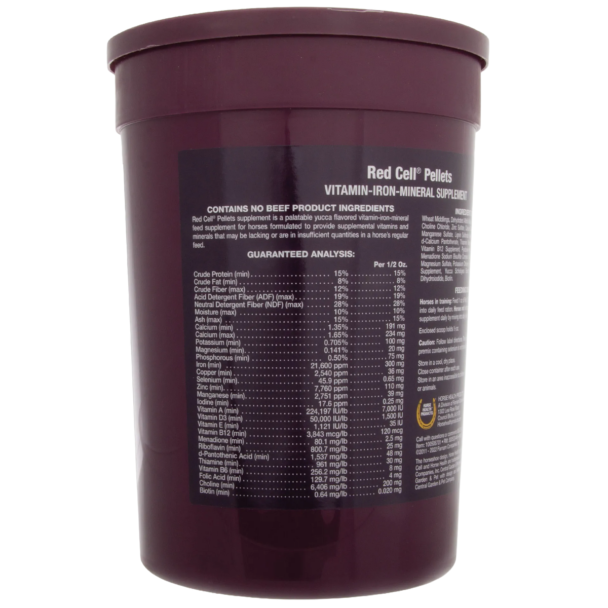 Red Cell®,"Large maroon plastic tub with lid and side label"