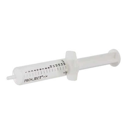 Semen Safe All Plastic Sterile Syringes Luer Slip Tip,"White plastic syringe with measurement markings and plunger"