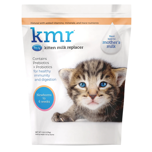 KMR®,"Front of white pouch with kitten photo"