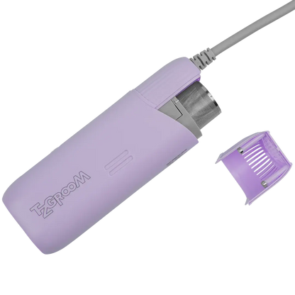 Mini Portable Neck Dryer by TZGroom,"Purple handheld dryer with detached guard cap"