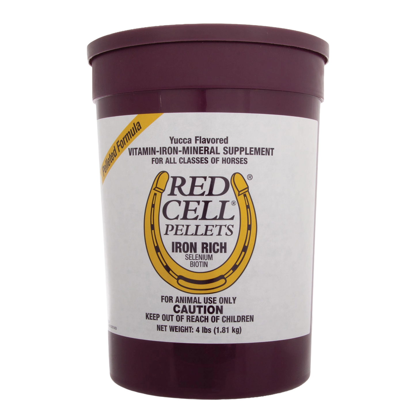 Red Cell®,"Maroon supplement tub with lid and front label"