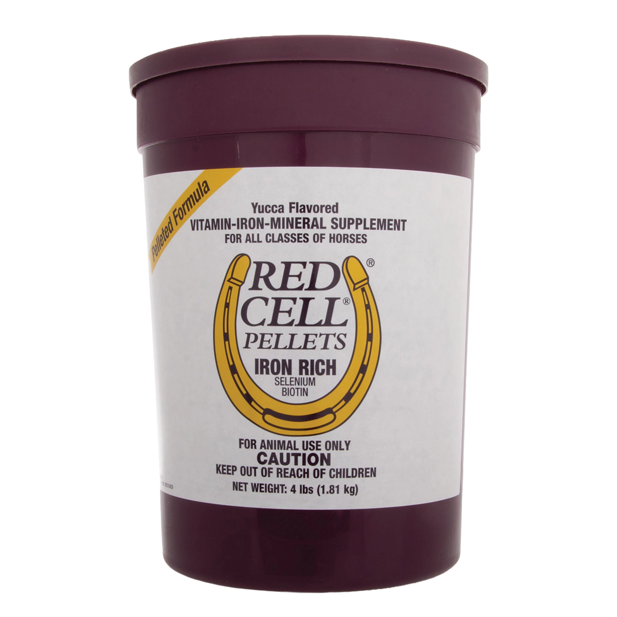 Red Cell®,"Maroon supplement tub with lid and front label"