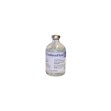 Minitube CushionFluid for Centrifugation,"Small glass bottle with sealed cap and printed label"