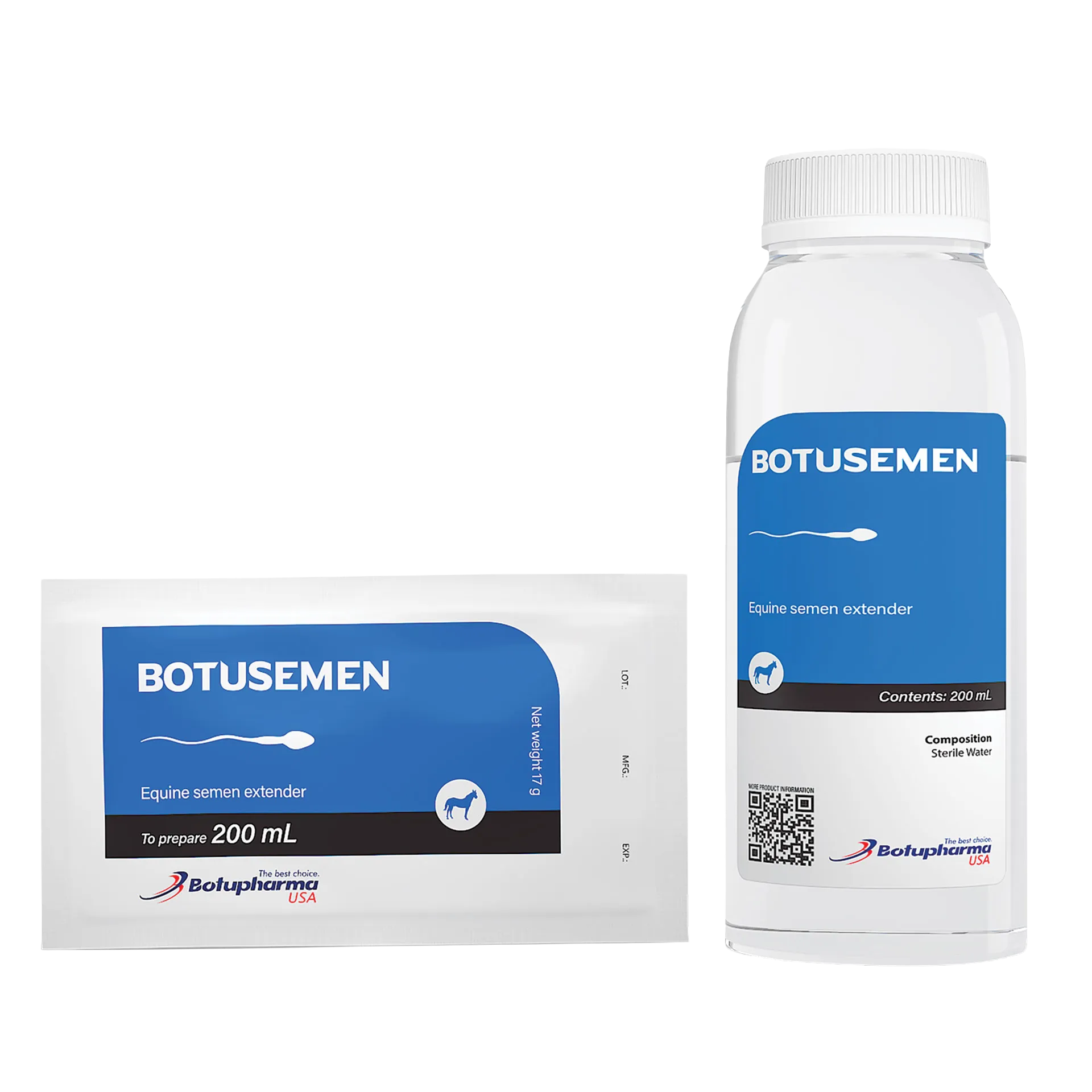 BotuSemen Standard,"Bottle and sachet with blue labels"