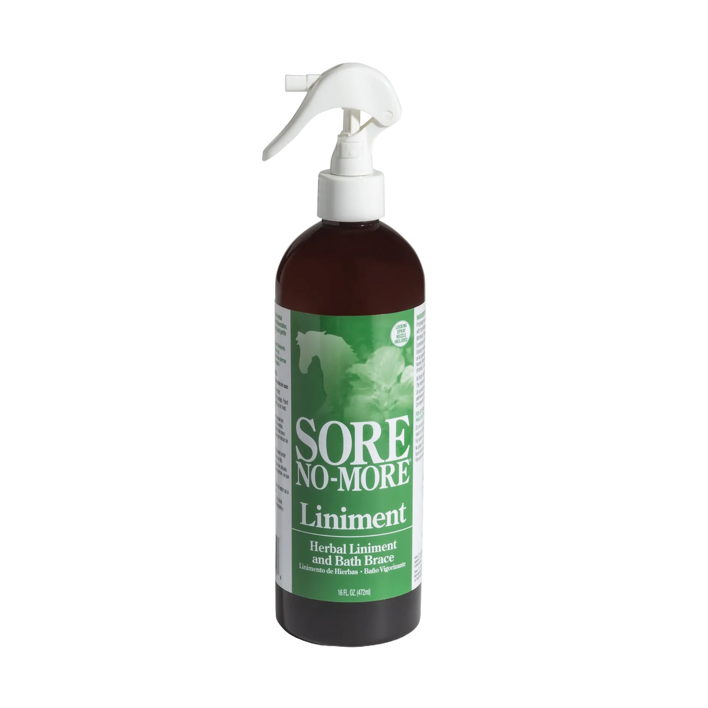 Sore No-More® Classic Liniment,"Brown bottle with white trigger spray nozzle"