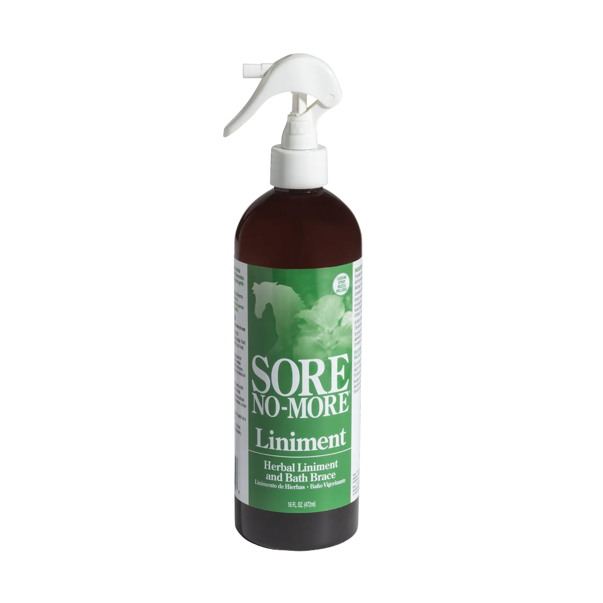 Sore No-More® Classic Liniment,"Brown bottle with white trigger spray nozzle"