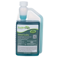 Animal Facility Disinfectant,"Blue liquid bottle with measuring chamber cap"