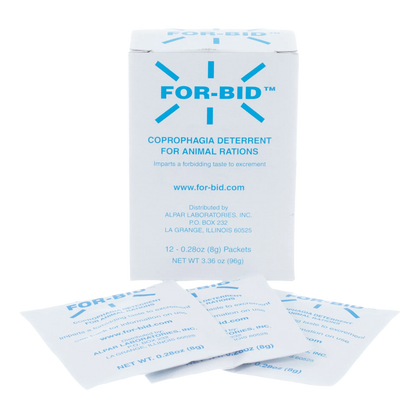 For-Bid™ for Dogs, Cats, and Horses,"Product box with individual packets in front"