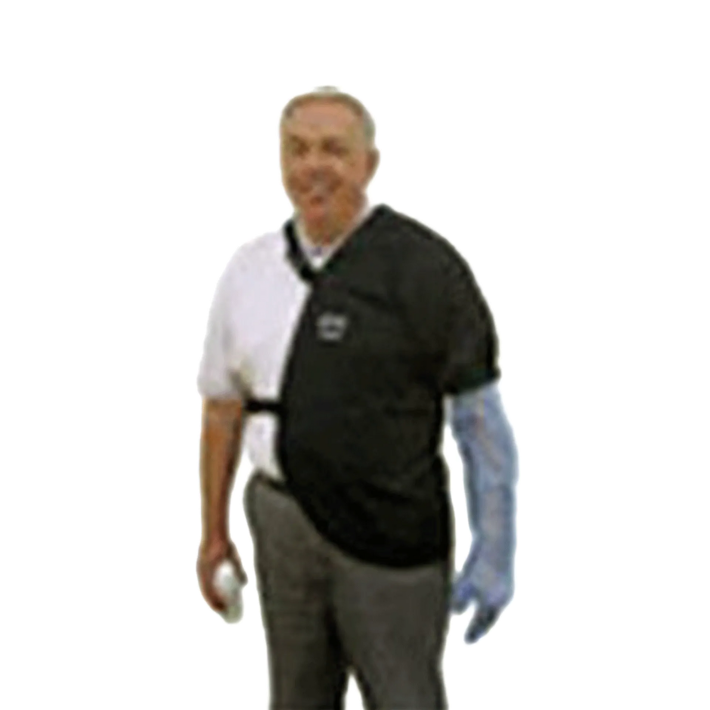 Shoulder Guard,"Black shoulder sling with attached blue arm sleeve"