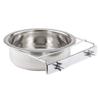 Coop Cups with Bolt Clamp,"Stainless steel bowl with metal bolt clamp"