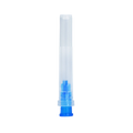 All Plastic Sterile Syringe Caps,"Clear syringe cap with blue inner insert"
