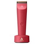 Vida Cordless Clipper by Andis,"Red cordless clipper standing on charging base"