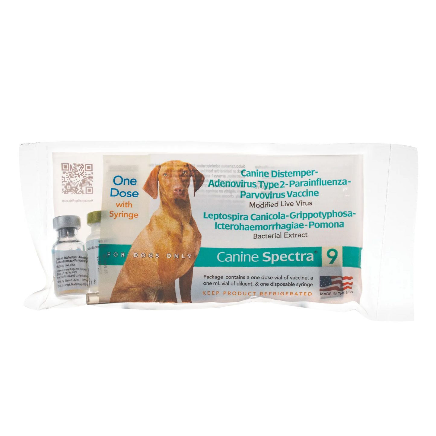 Canine Spectra® 9 Dog Vaccine,"Vaccine box with two vials and syringe"