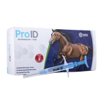 ProID® ISO Microchip + Temp 5ct. Lifetime Registration,"Box with horse image and blue syringe"