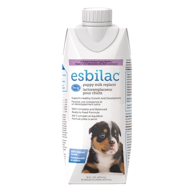 Esbilac® Puppy Milk Replacer,"Carton with screw cap and puppy photo"