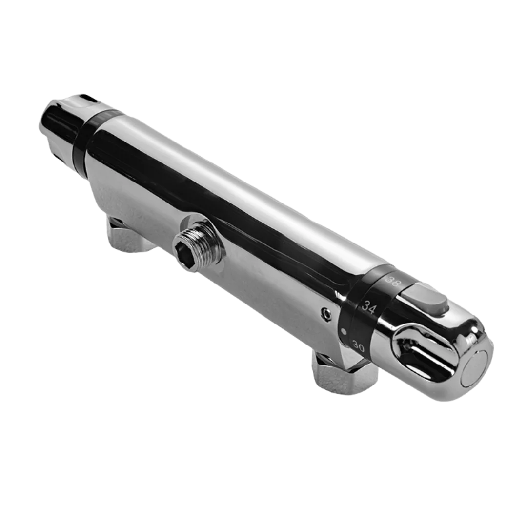 Dog Grooming Electric Tub with Sliding Door by Waggz,"Chrome cylindrical control unit with side connector and numbered dial"