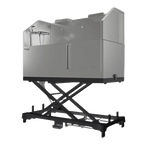 Dog Grooming Electric Tub with Sliding Door by Waggz,"Raised grooming tub on black scissor lift base"